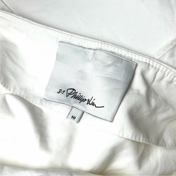 3.1 PHILLIP LIM Draped Square Neck Structured Cotton Sleeveless Midi Dress 10 - Picture 11 of 14